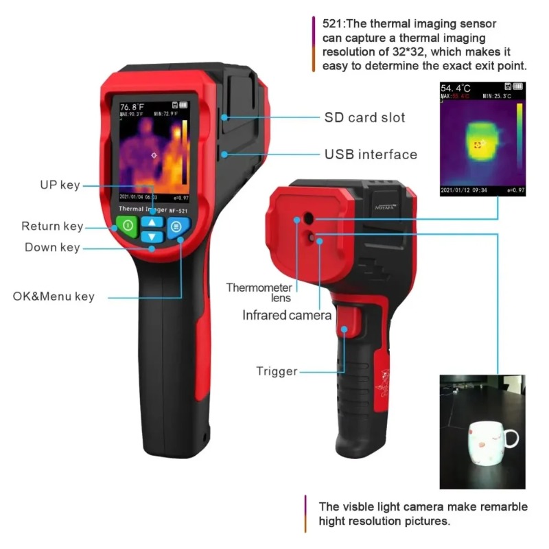 Nf 521 Thermal Imaging Camera - 노야파 NF-521 휴대용 열화상 카메라 디지털