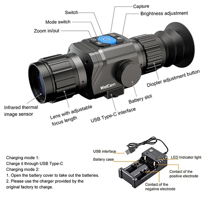 1600m 열화상 사냥용 단안경, 384x288 해상도 - Thermal Scope Night Vision Monocular 리뷰 및 가격