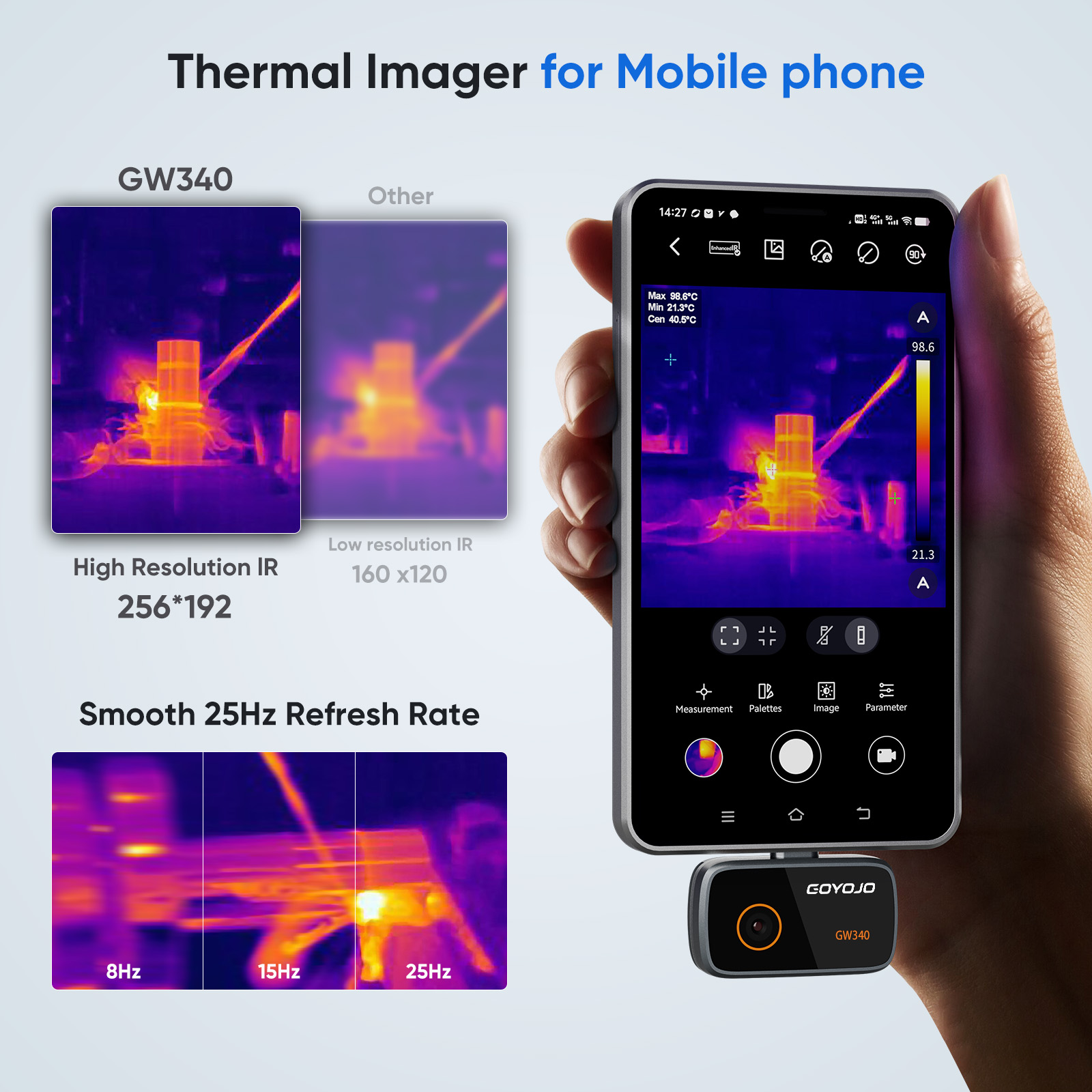 GOYOJO 아이폰/안드로이드/태블릿용 열화상 카메라  - Thermal Imaging Camera 256X192 리뷰 및 가격