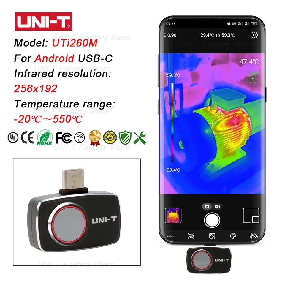 UNI-T 적외선 열화상 카메라 UTi120Mobile - Thermal Imaging Camera 256X192 리뷰 및 가격